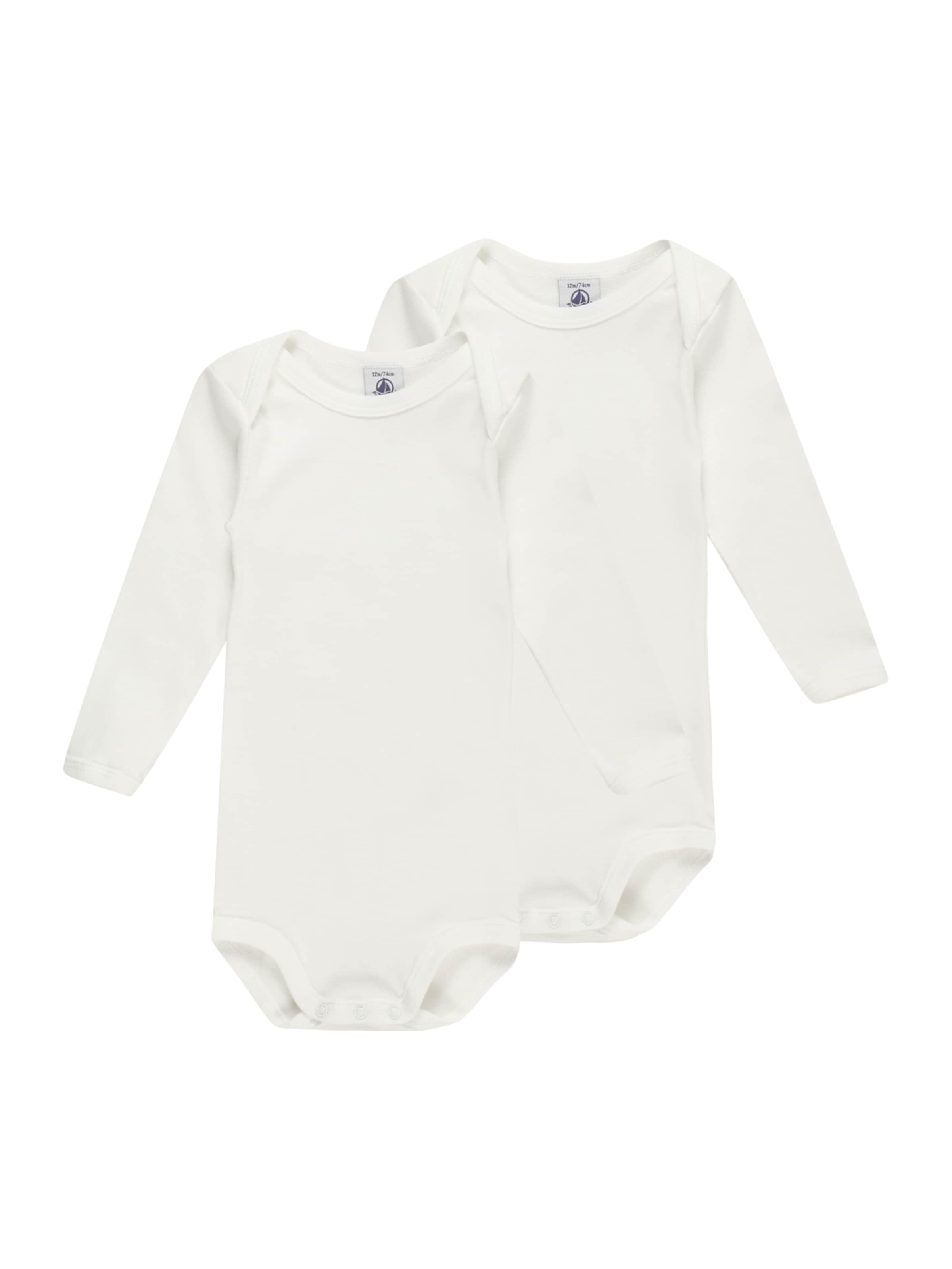 PETIT BATEAU Бебешки гащеризони/боди в бяло: отпред