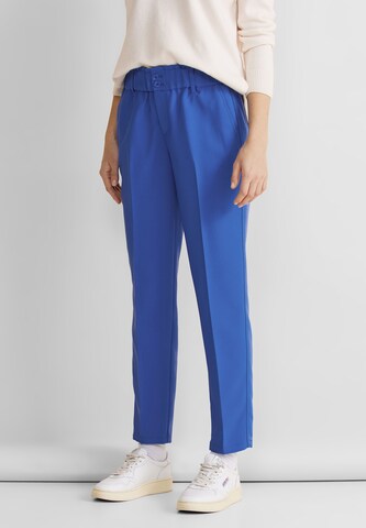 STREET ONE Slim fit Pleated Pants in Blue: front