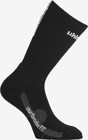 UHLSPORT Athletic Socks in Black: front