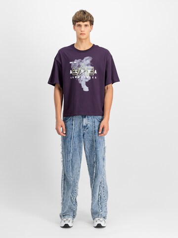 ALPHA INDUSTRIES Shirt in Lila: voorkant