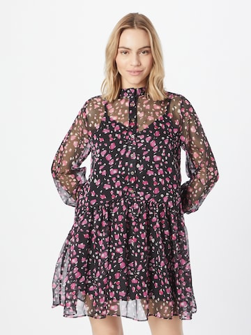 Robe-chemise Warehouse en noir : devant