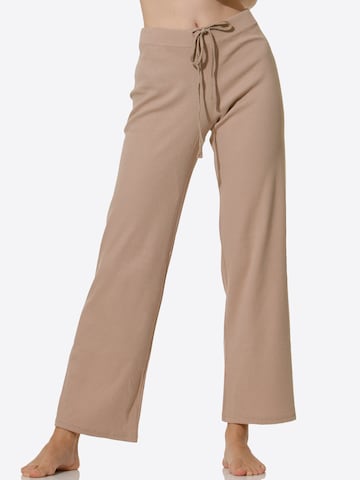 Wide Leg Pantalon Yenita en beige : devant