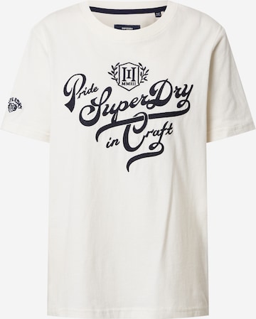 Superdry T-Shirt 'Pride In Craft' in Beige: predná strana