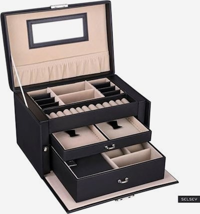 UNIQ Beauty Šperkovnice 'Luna XL Leather jewellery box with 20 compartments - Black' ve velikosti 25 cm x 16 cm x 8 cm - černá, Produkt