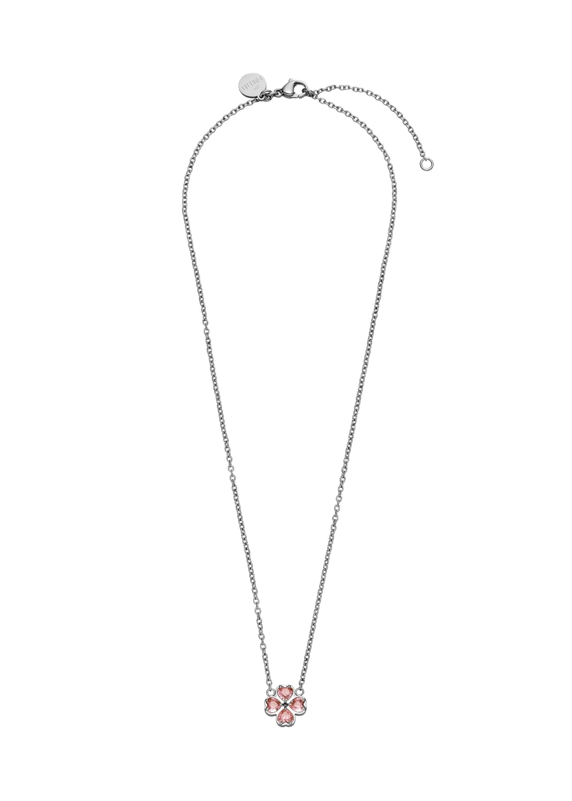 PURELEI Chaîne 'Cuore Rosé' en rose / argent, Vue avec produit