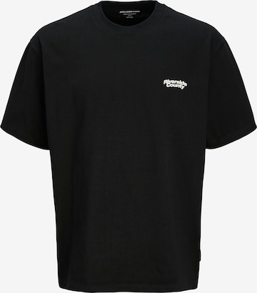 Jack & Jones Junior Shirt 'JCORETREAT TYPOGRAPHIC' in Zwart: voorkant