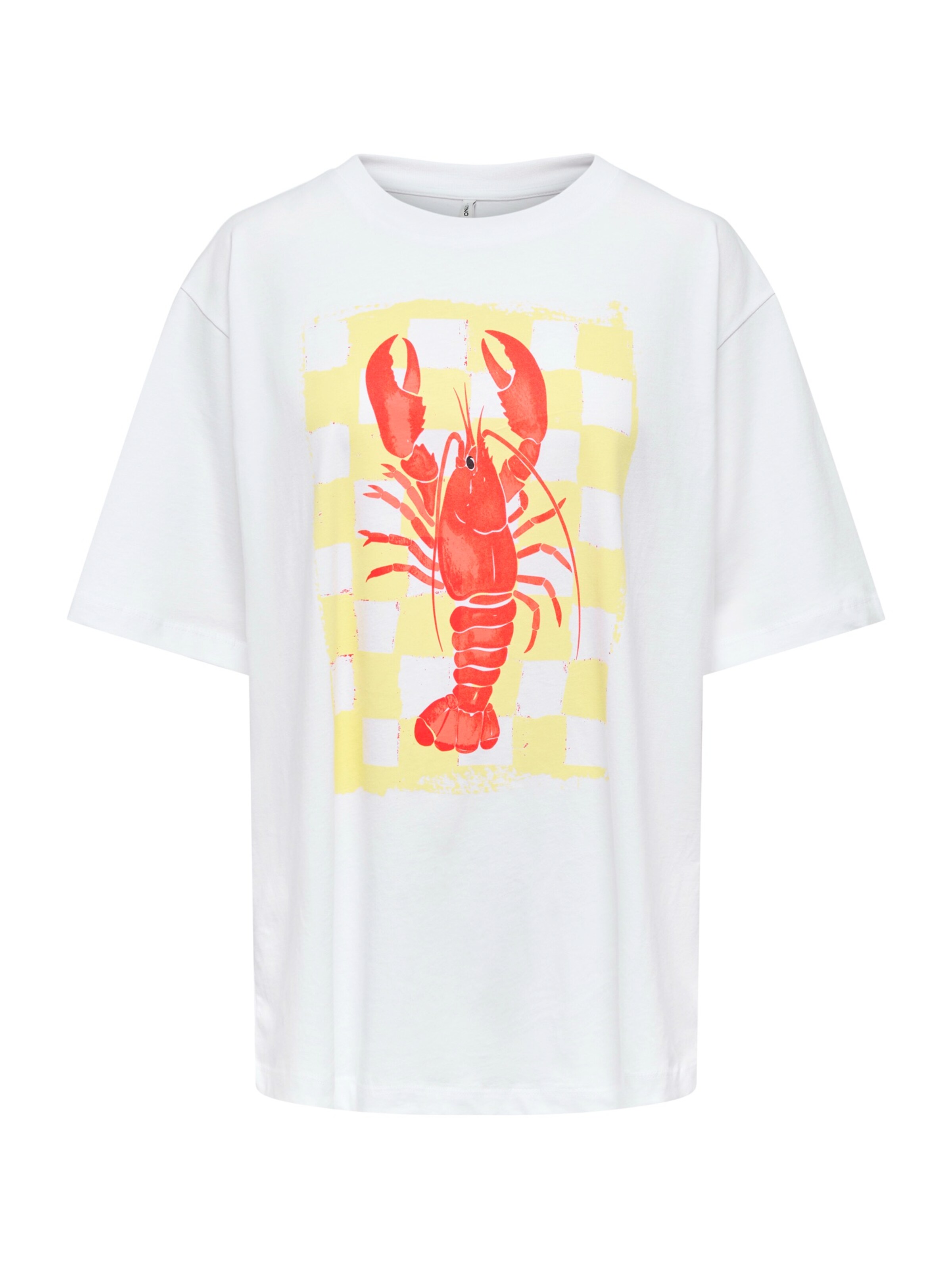 ONLY Shirt 'ONLROSIE' in de kleur Geel / Rood / Wit, Productweergave