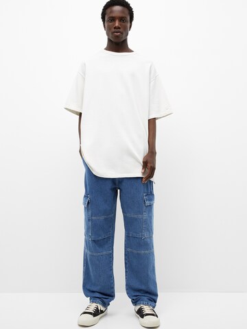 Pull&Bear Loosefit Cargojeans i blå: forside