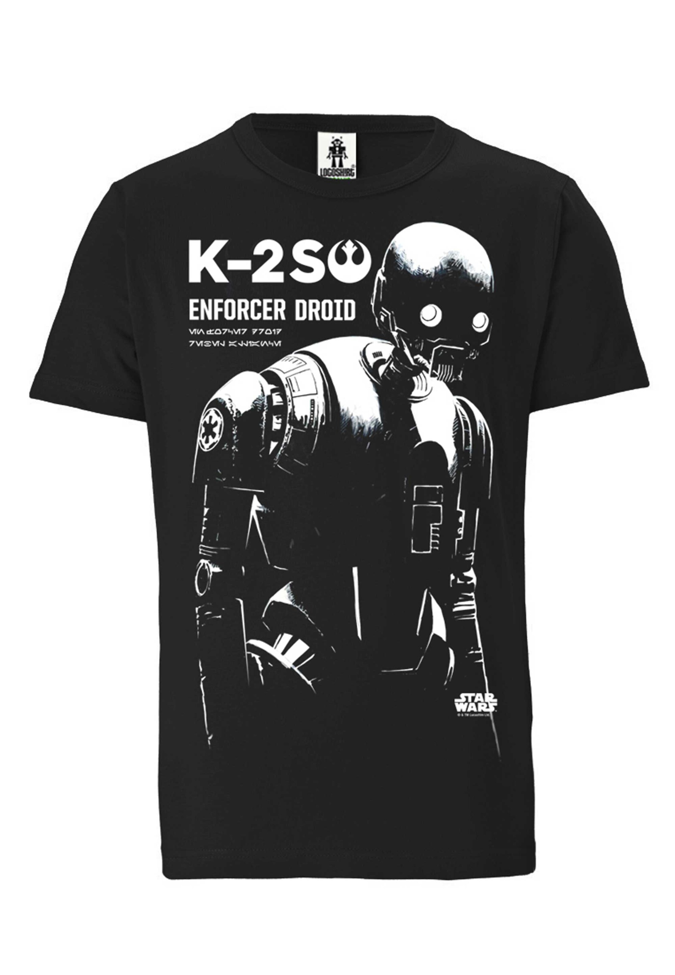 LOGOSHIRT Shirt 'Star Wars' in Black: front