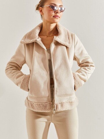 Bianco Lucci Tussenjas in Beige: voorkant