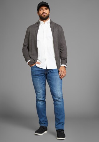 Man's World Knit Cardigan in Grey