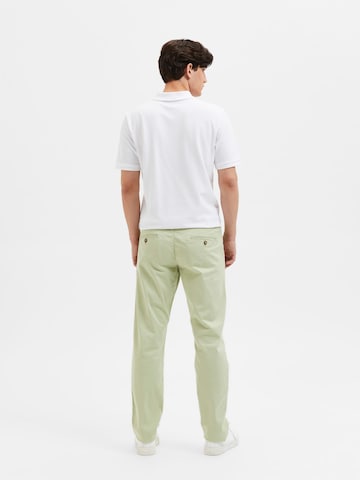 Coupe slim Pantalon chino 'Miles Flex' SELECTED HOMME en vert