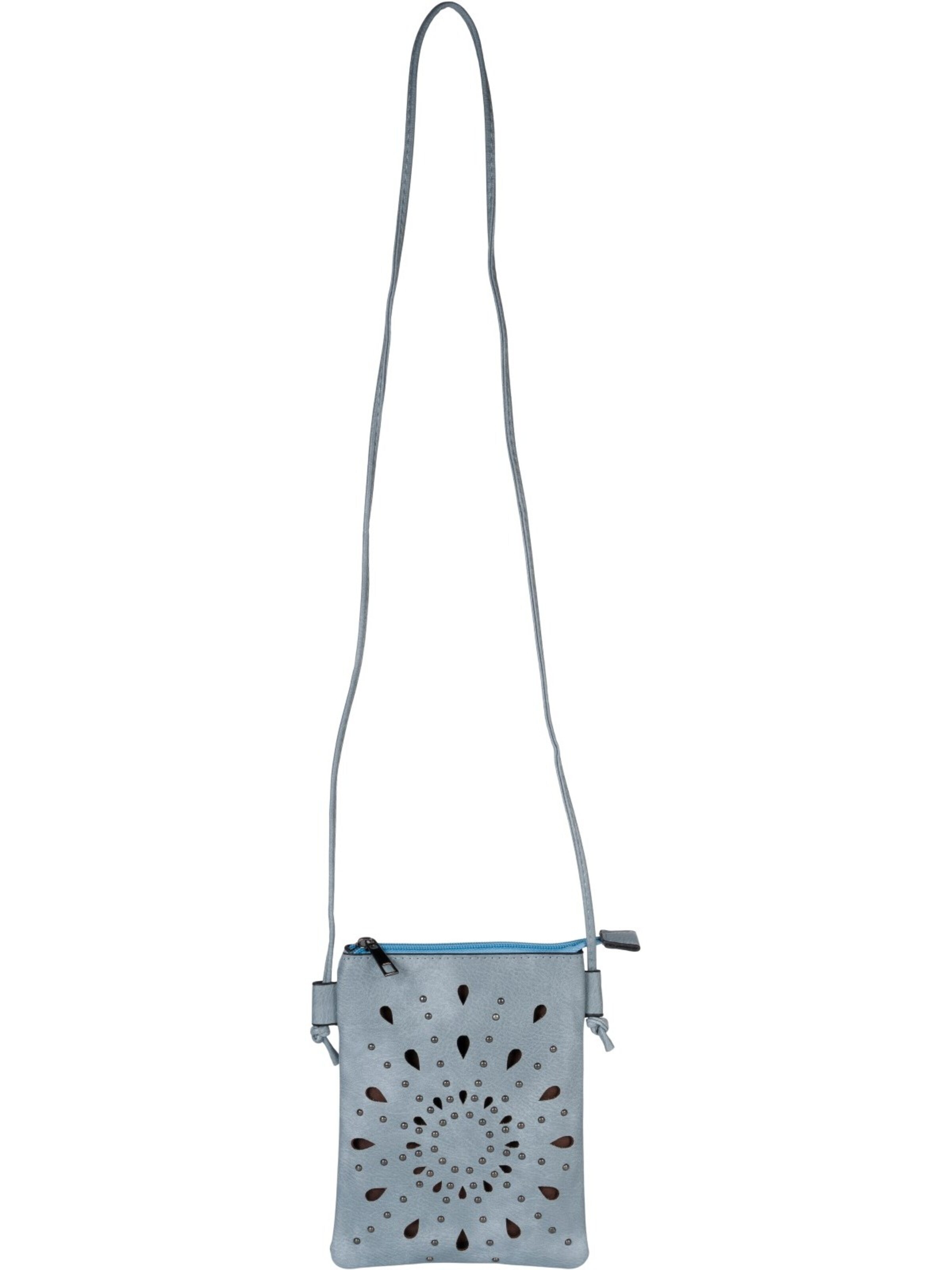 styleBREAKER Umhängetasche 'Mini Umhängetasche Blumen Cutouts und Nieten'‌‌‌‌‌‌‌‌ in Blau