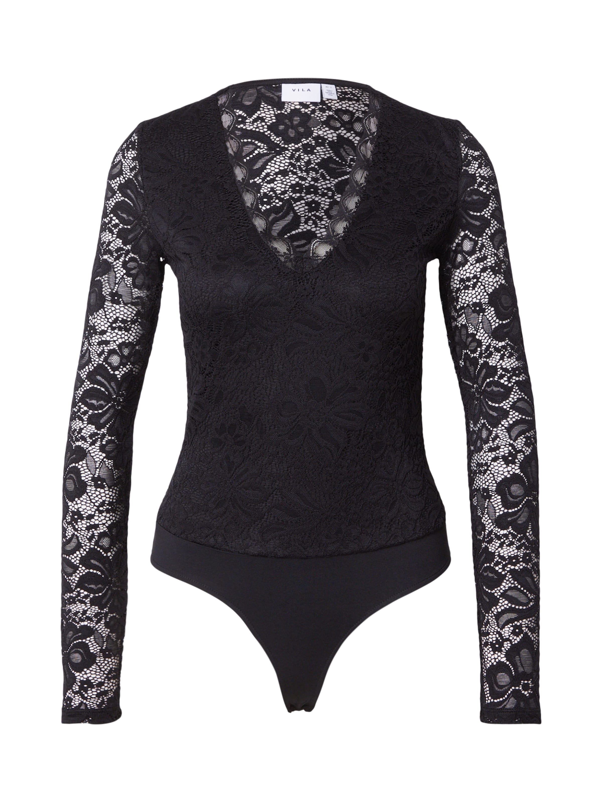 VILA Rövid body 'VIStrela' - fekete: elől