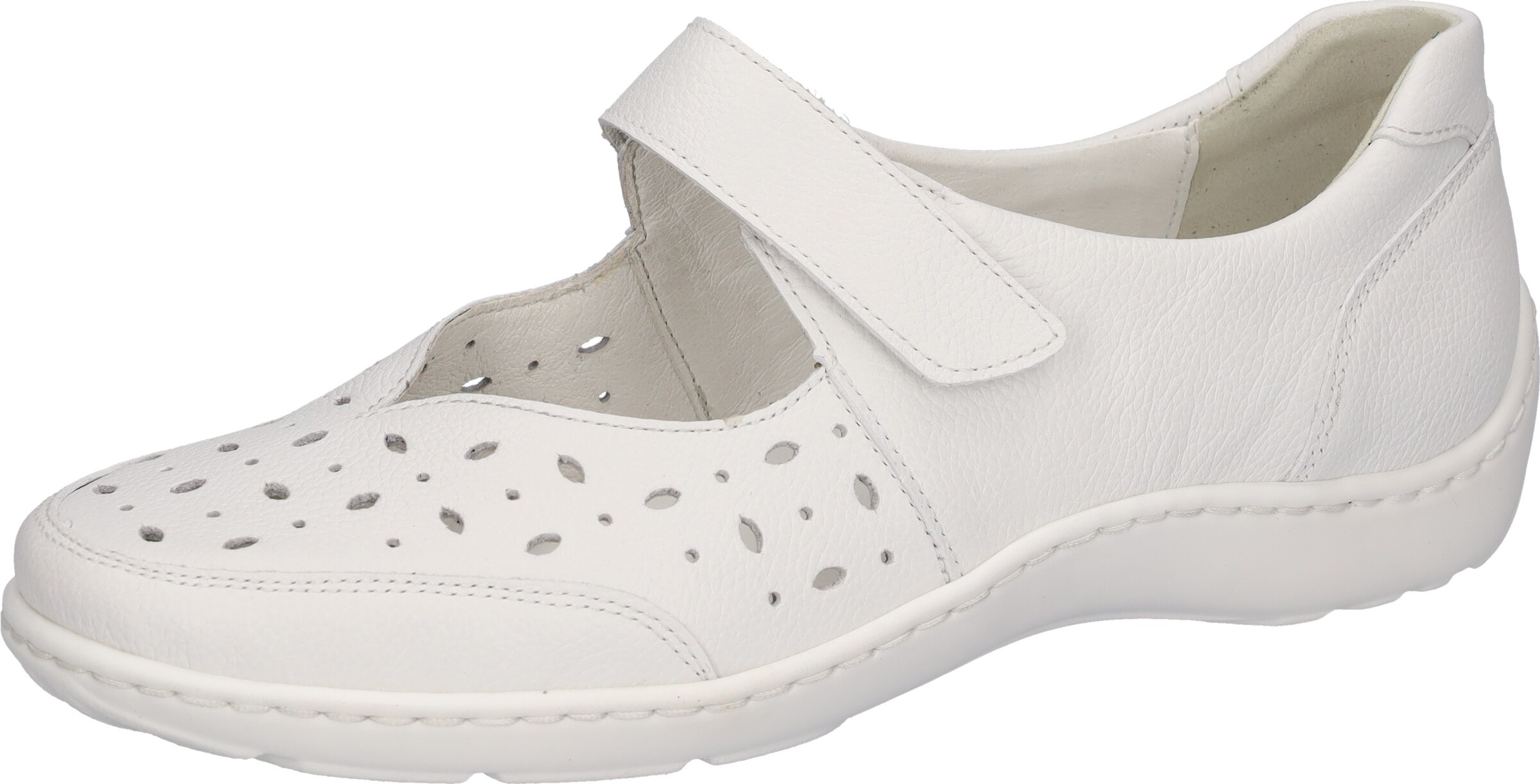 WALDLÄUFER Ballet Flats with Strap in White: front