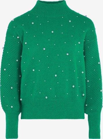 Pullover di faina in verde: frontale