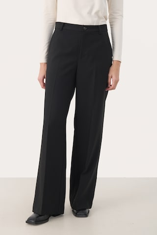 Wide Leg Pantalon à plis 'NinnesaPW' Part Two en noir : devant