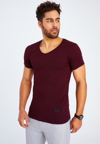 Leif Nelson T-Shirt V-Ausschnitt in Rot: predná strana