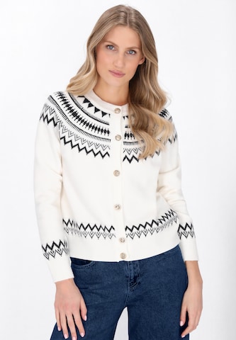 DreiMaster Maritim Knit Cardigan in White: front