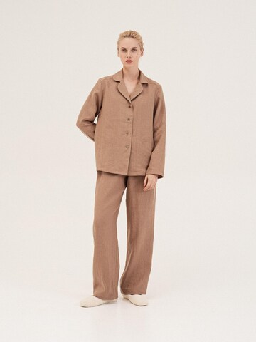 AmourLinen - Pijama 'Nightly' en marrón