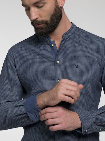 SPIETH & WENSKY Regular fit Traditional Button Up Shirt 'Betzenstein' in Blue