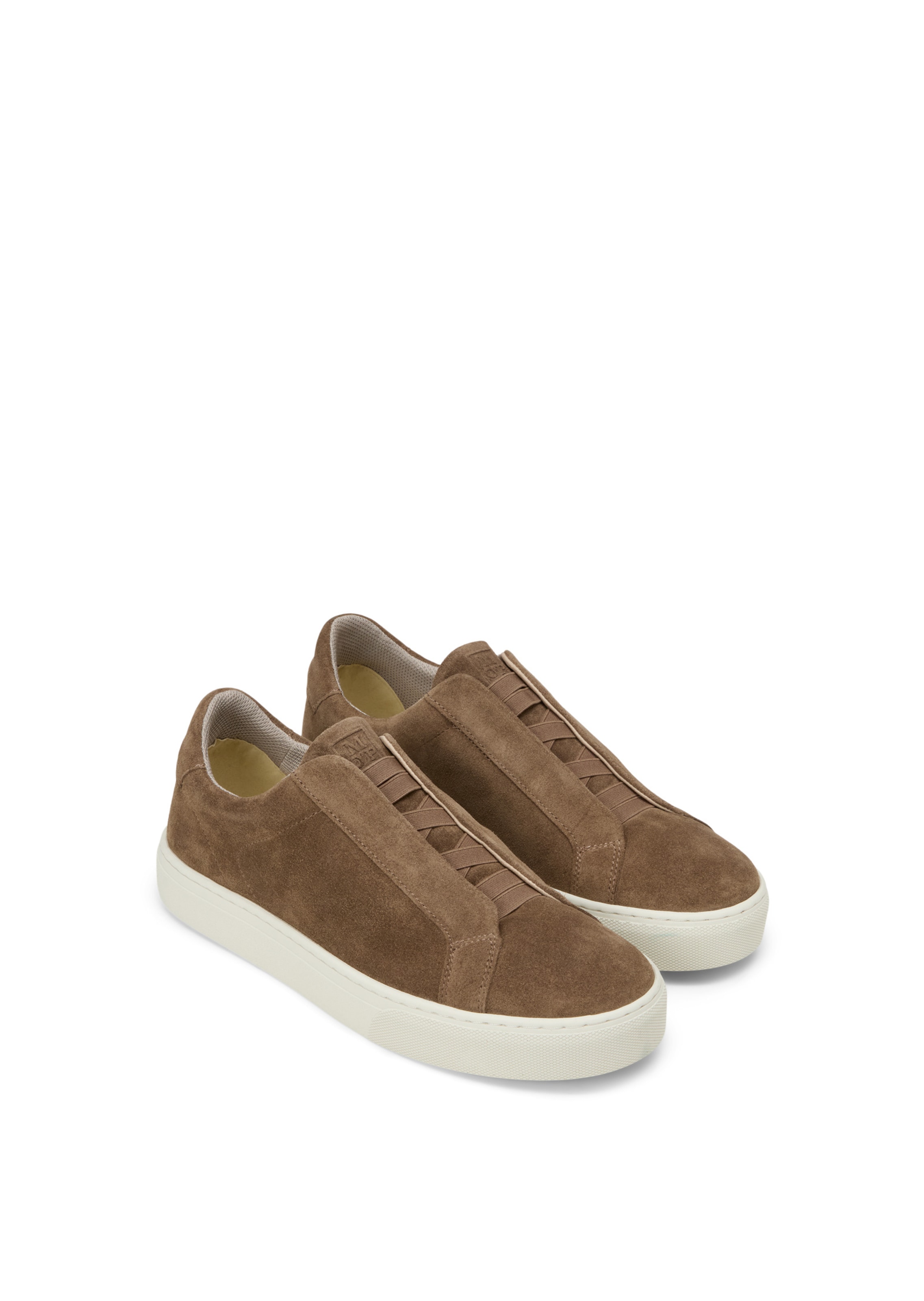Marc O'Polo Platform trainers ' aus Veloursleder ' in Brown: front