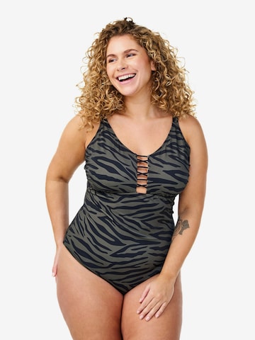 žalia Swim by Zizzi Biustjė Maudymosi kostiumėlis 'Slorina': priekis