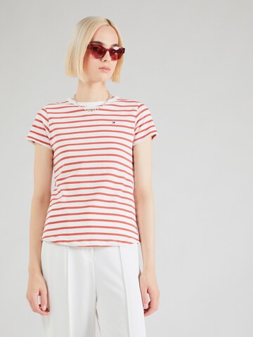 TOMMY HILFIGER Shirt '1985 Slim Slub' in Red: front