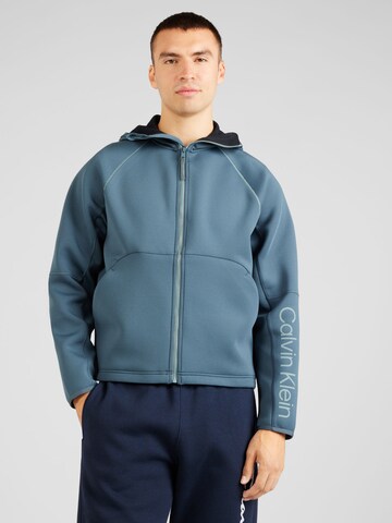 Calvin Klein Sport Athletic Zip-Up Hoodie in Blue: front