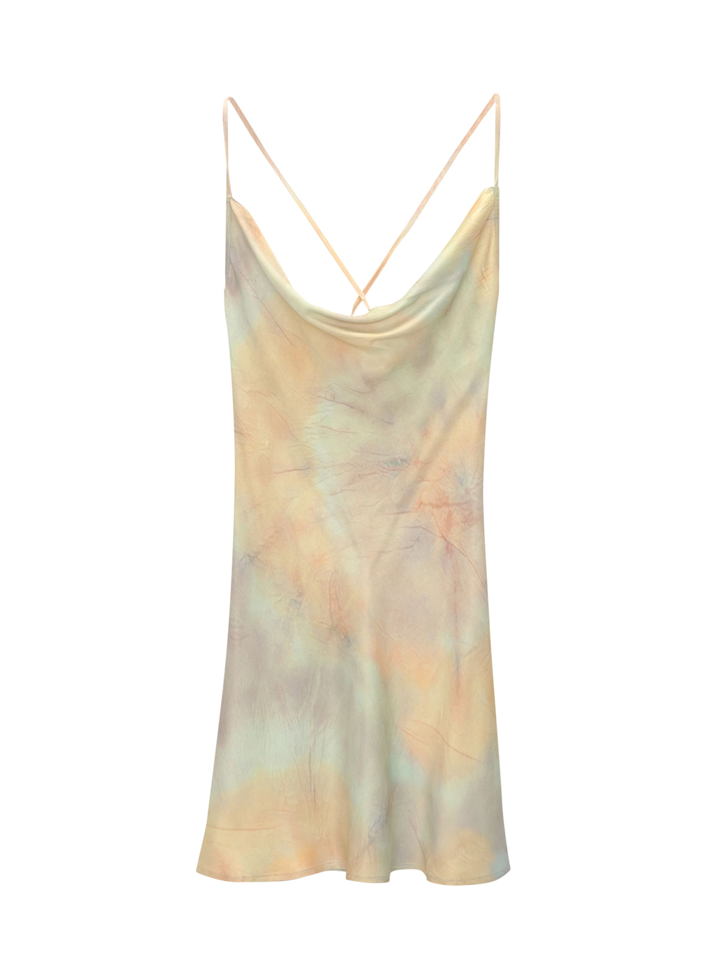 Pull&Bear Рокля в жълто: отпред