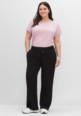 SHEEGO Wide leg Workout Pants in Black