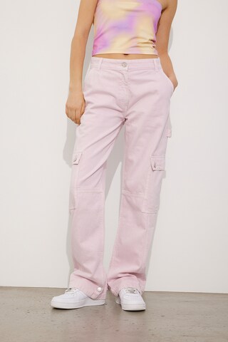 Loosefit Jeans cargo 'Flag' di Envii in rosa: frontale