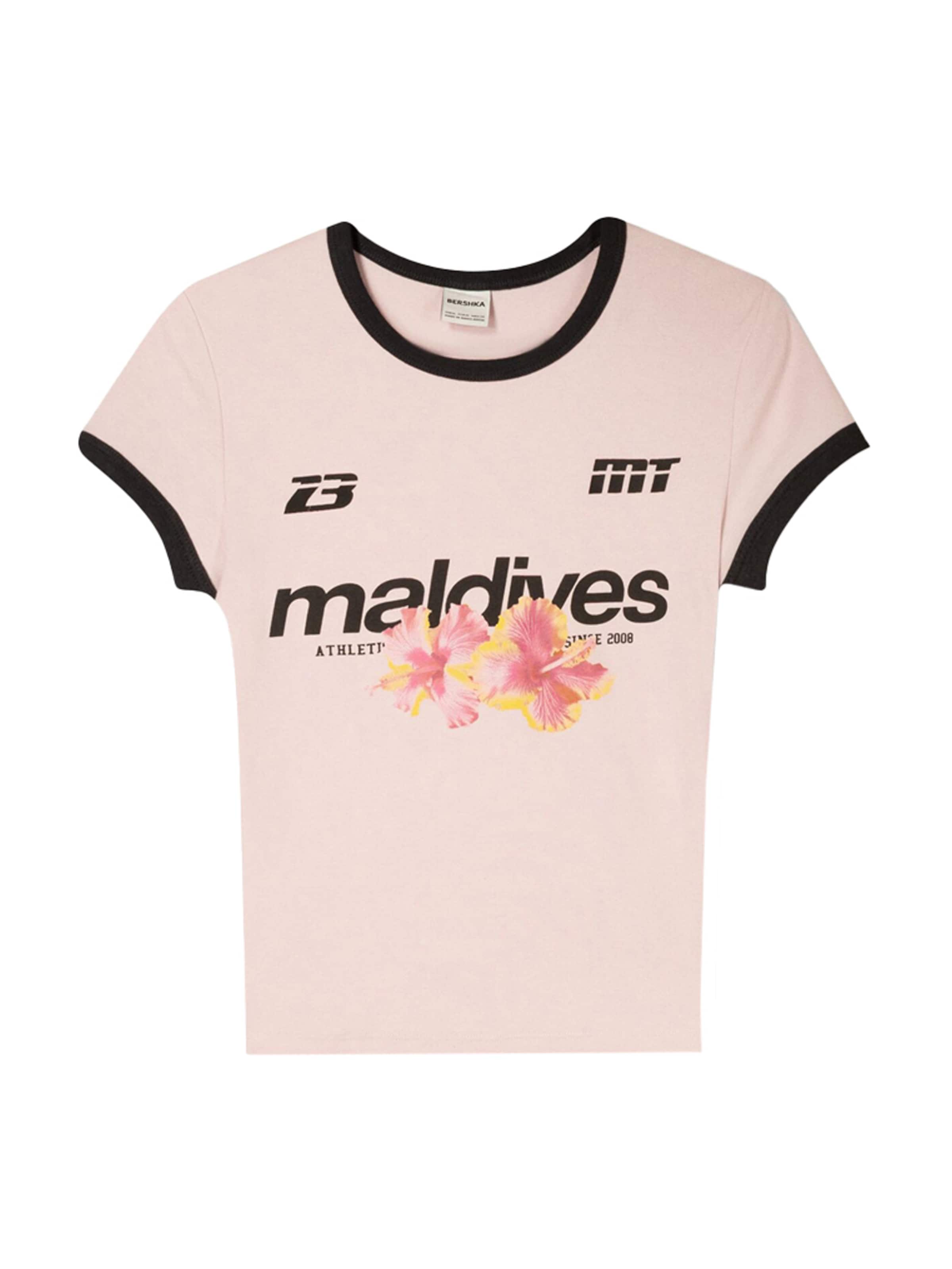 Bershka T-Shirt in Pink: Vorderseite