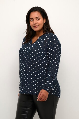 KAFFE CURVE Blouse 'Bett' in Blauw