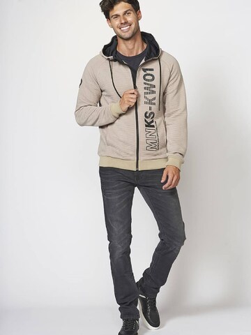 KOROSHI Zip-Up Hoodie in Beige