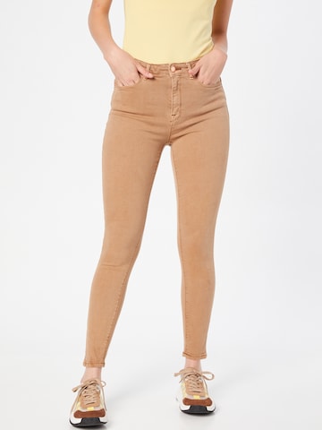 ONLY Skinny Jeans 'Paola' in Bruin: voorkant