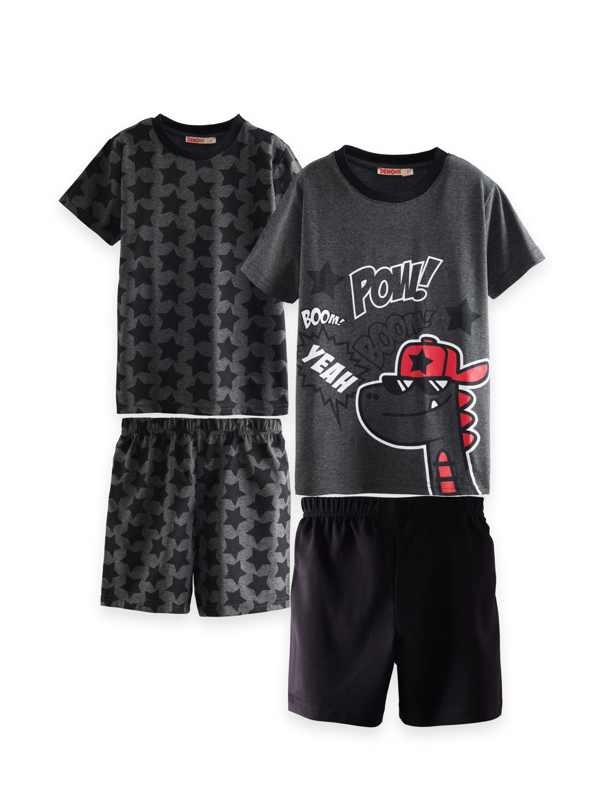 Denokids Doppelpack 'Stars' in Grau: Vorderseite