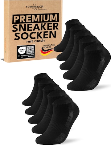 sockenkauf24 Ankle Socks 'Mesh Sneaker Socken' in Black: front