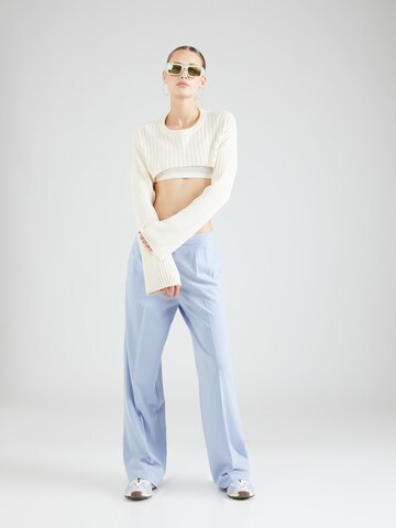 Tally Weijl Wide leg Trousers with creases in Blue