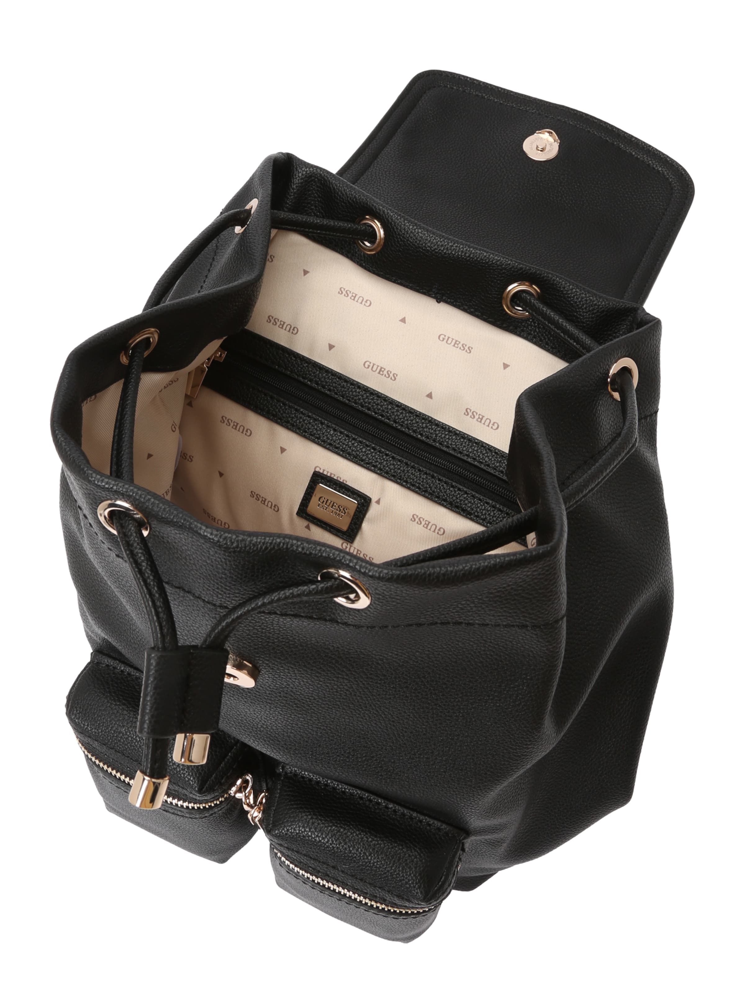 GUESS Рюкзак 'MANHATTAN II FLAP BACKPACK' в Черный
