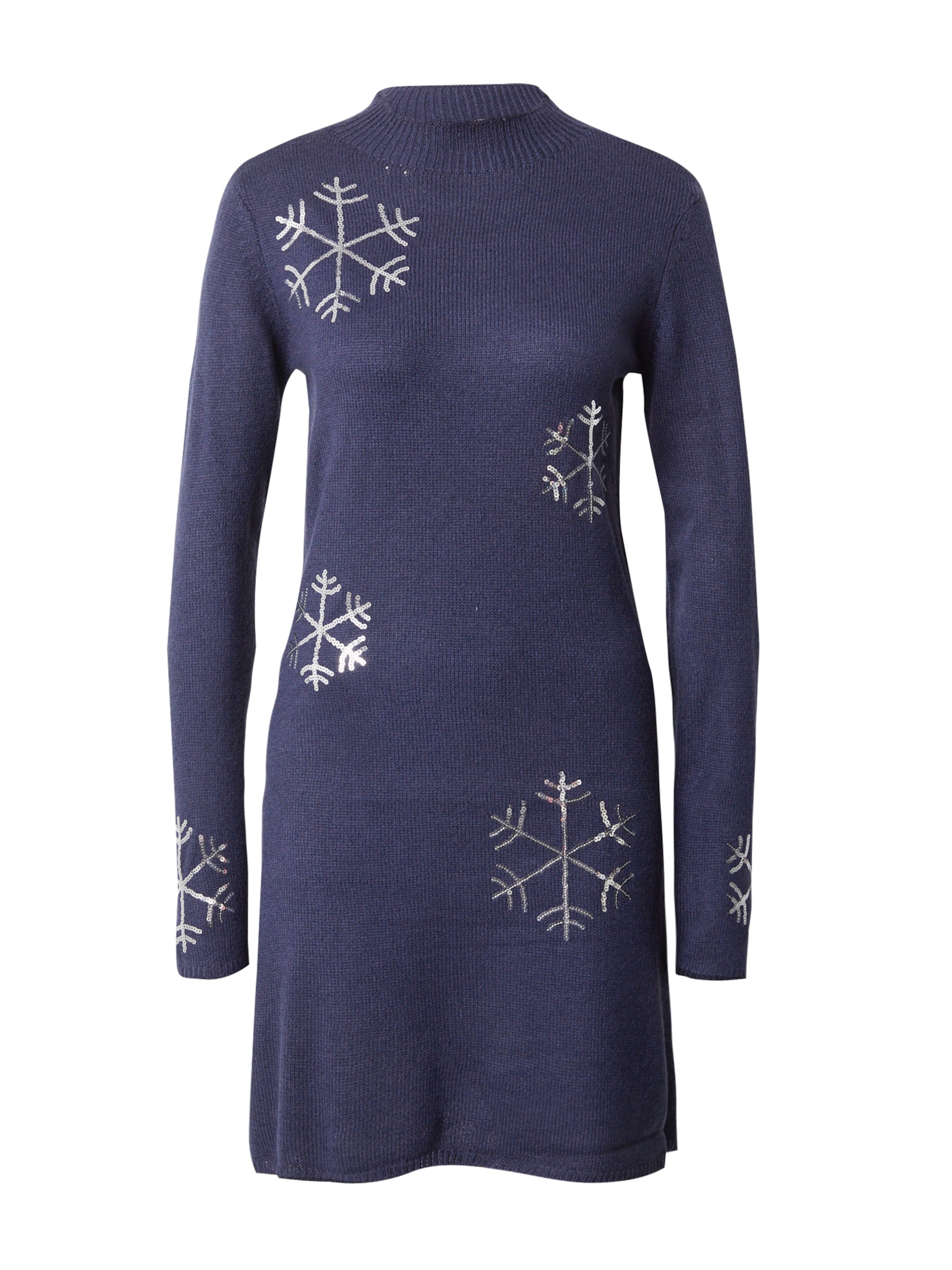 PIECES Úpletové šaty 'FORA CHRISTMAS' - námořnická modř / stříbrná, Produkt