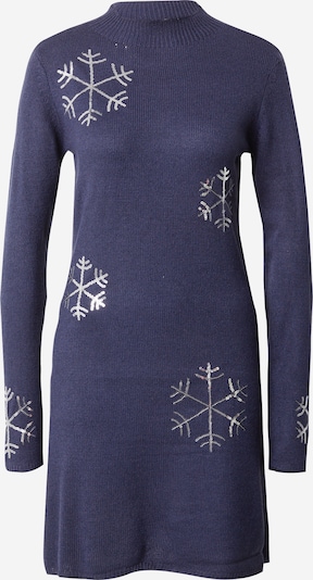 PIECES Kleid 'FORA CHRISTMAS' in navy / silber, Produktansicht