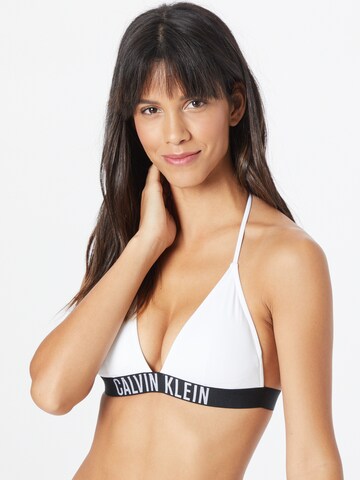 Triangle Hauts de bikini Calvin Klein Swimwear en blanc : devant