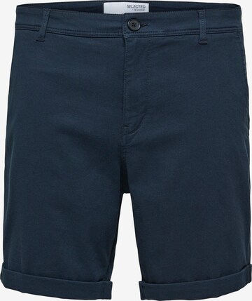 Pantalon chino 'Luton' SELECTED HOMME en bleu : devant