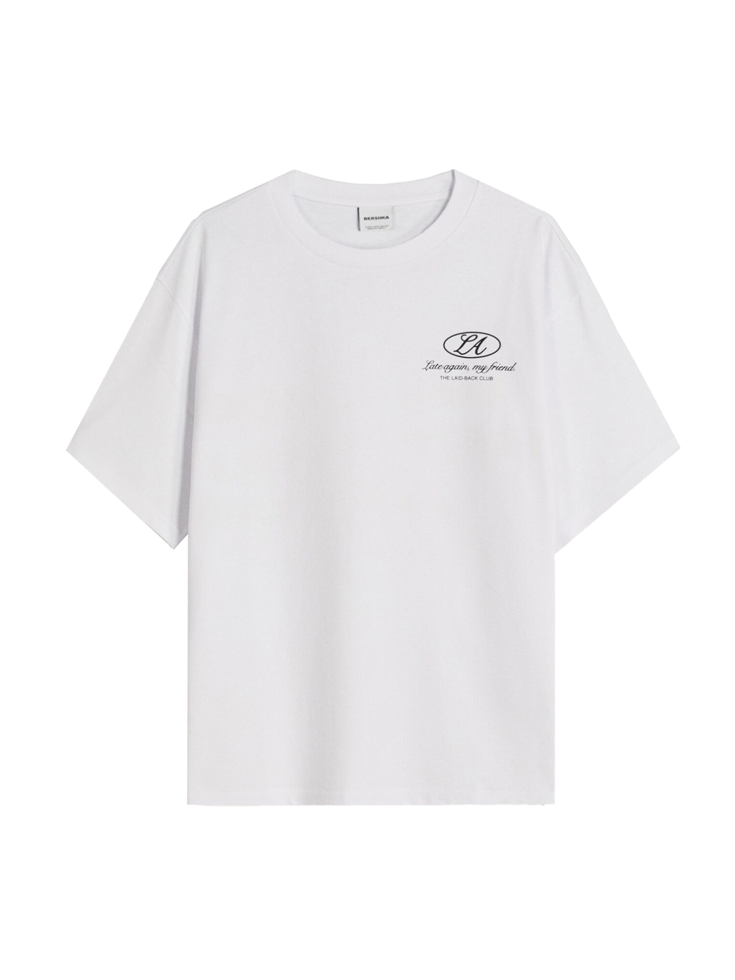 Bershka T-shirt i umbra / svart / vit, Produktvy