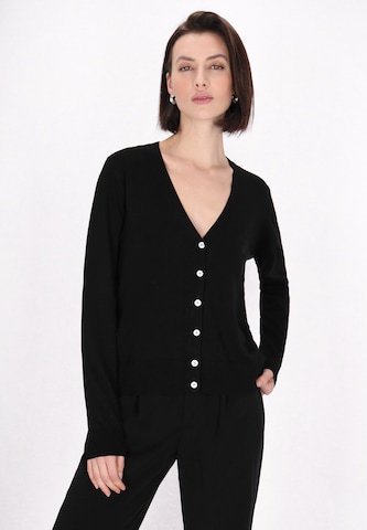 usha BLACK LABEL Knit cardigan 'Classic Look' in Black: front