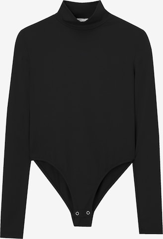 Pull&Bear Shirt body in Zwart: voorkant