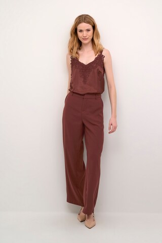 Cream Wide Leg Bukser 'Cocamia' i brun
