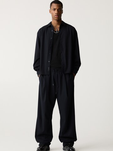 Pull&Bear Wide Leg Hose in Blau