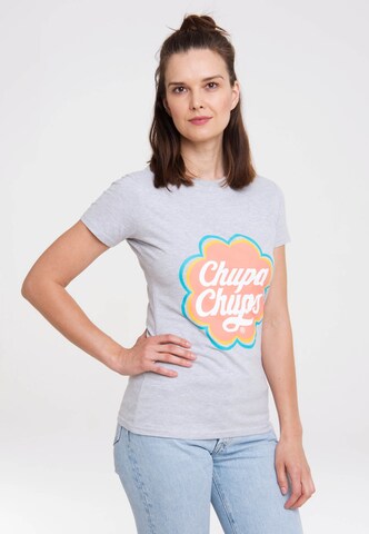 LOGOSHIRT T-Shirt 'Chupa Chups' in Grau: predná strana